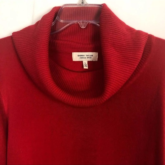 Sherry Taylor Cowl Neck Bell Sleeves Red Sweater Size 2XL EUC - Picture 5 of 8